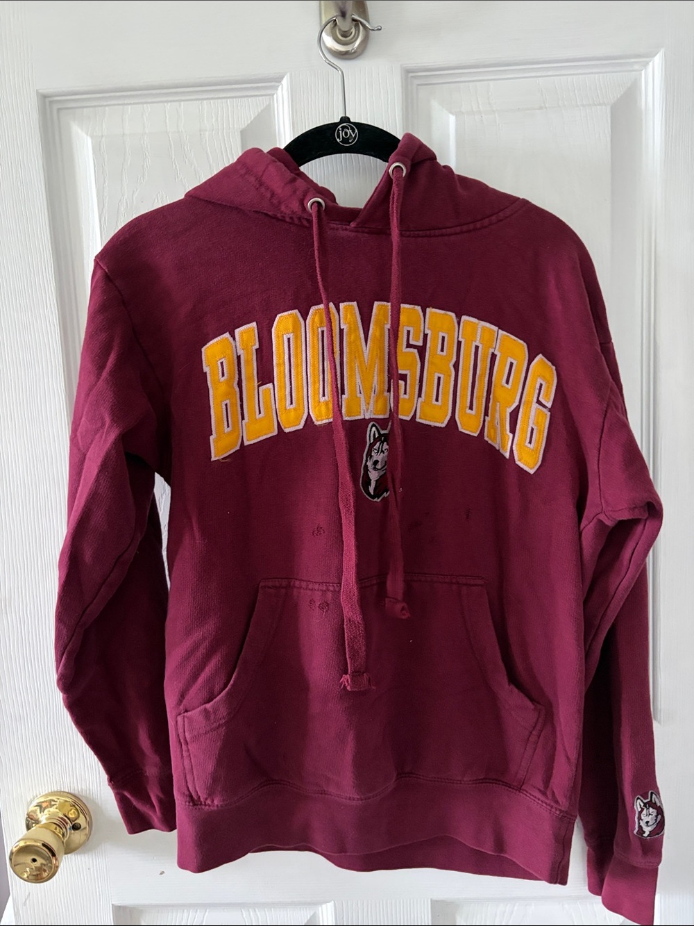 Bloomsburg Maroon Pullover Hoodie with Gold Lettering